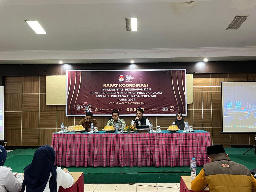 KPU Parepare Gelar Rakor Penyebar Luasan Produk Hukum Pilkada Serentak 2024